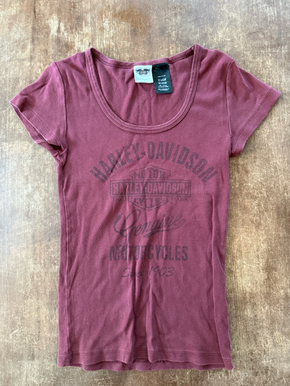 Harley-Davidson Maroon Short Sleeve Logo Tee